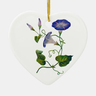 bestickte Blue Morning Glühbirnen Keramik Ornament
