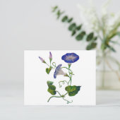 bestickte Blue Morning Glühbirnen Postkarte (Stehend Vorderseite)