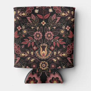 bestickte Blume, dunkle Vintage Eleganz Dosenkühler
