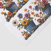 bestickte Blume in Pots Decoupage L und R 018 Seidenpapier (Ausschnitt)