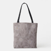 bestickte Blume und Blätter auf braunem Hintergrun Tasche (Rückseite)