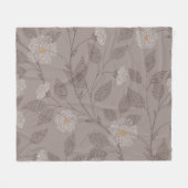 bestickte Blume und Blätter, nahtloses Design. Fleecedecke (Vorderseite (Horizontal))