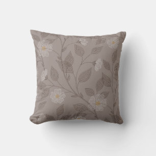 bestickte Blume und Blätter, nahtloses Design. Kissen
