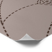 bestickte Blume und Blätter, nahtloses Design. Poster (Ecke)