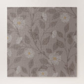 bestickte Blume und Blätter, nahtloses Design. Puzzle (Vertikal)