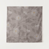 bestickte Blume und Blätter, nahtloses Design. Wandteppich (Vorderseite (Horizontal))
