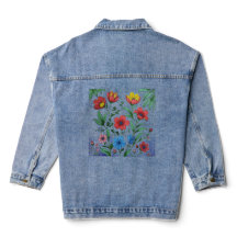 Bestickte Blumen Jeansjacken