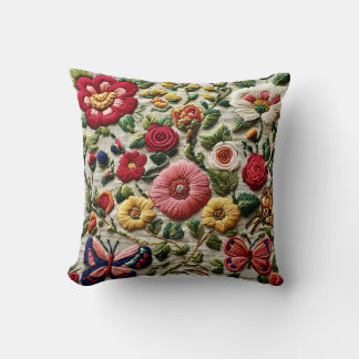 Bestickte Blumen Kissen