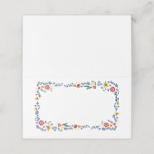 bestickte Blumenzehen Platzkarte (Außenseite Aufgefaltet)