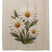 Bestickte Daisy-Blüte Duschvorhang (Vorderseite)