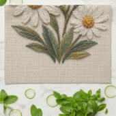 Bestickte Daisy-Blüte Geschirrtuch (Gefaltet)