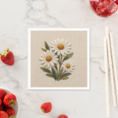 Bestickte Daisy-Blüte Serviette (Beispiel)