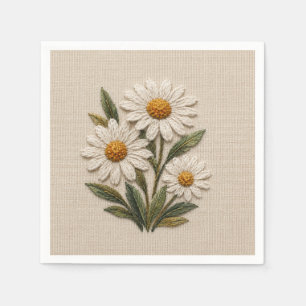 Bestickte Daisy-Blüte Serviette