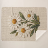 Bestickte Daisy-Blüte Sherpadecke (Vorderseite (Horizontal))