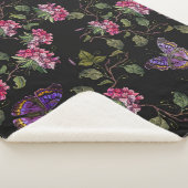 bestickte Datura-Blume: Botanische Kunst Sherpadecke (3/4)