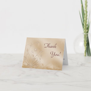 Bestickte Elfenbein Satin Hochzeit Dankeskarte