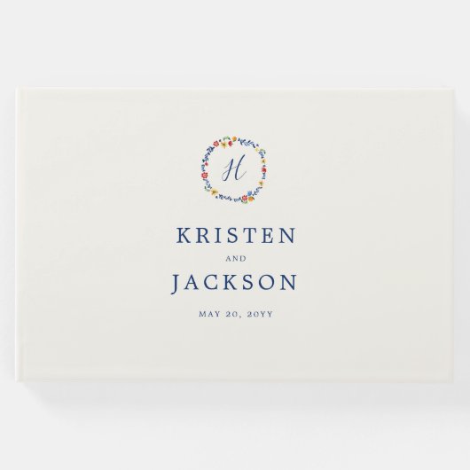 bestickte Florals Hochzeit Gästebuch (Vorderseite)