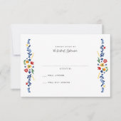 bestickte Florals Wedding RSVP Cards (Vorderseite)