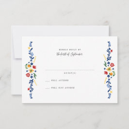 bestickte Florals Wedding RSVP Cards