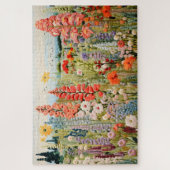 bestickte Frühlingsauger Wildblumen Jigsaw Puzzle (Vertikal)