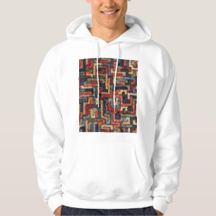 bestickte geometrische, ethnische Textur Hoodie