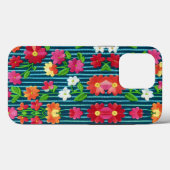 bestickte gesteppte Blume von CallisC-Wurzelpille Case-Mate iPhone Hülle (Rückseite (Horizontal))