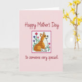 Bestickte Hundemuttertagskarte Karte (Gelbe Blume)