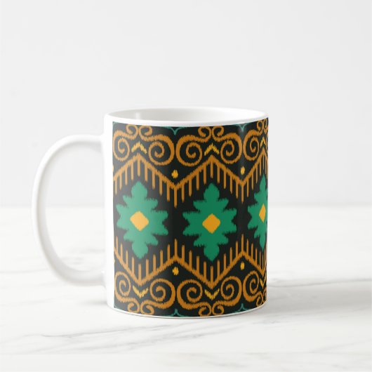 bestickte Ikat-Fabric Ethnic Design Kaffeetasse (Links)