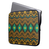 bestickte Ikat-Fabric Ethnic Design Laptopschutzhülle (Vorderseite Links)