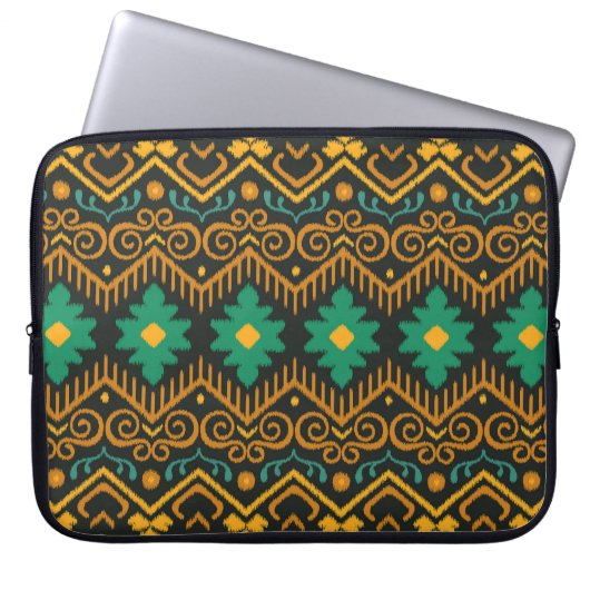 bestickte Ikat-Fabric Ethnic Design Laptopschutzhülle (Vorderseite)