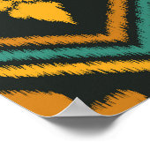 bestickte Ikat-Fabric Ethnic Design Poster (Ecke)