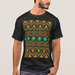 bestickte Ikat-Fabric Ethnic Design T-Shirt