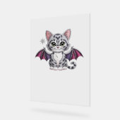 bestickte Katzenfledermaus Klassischer T - Shirt Acrylschild (Winkel)