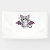bestickte Katzenfledermaus Klassischer T - Shirt Banner (Horizontal)
