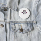 bestickte Katzenfledermaus Klassischer T - Shirt Button (Beispiel)