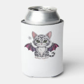 bestickte Katzenfledermaus Klassischer T - Shirt Dosenkühler (Kanne Vorderseite)