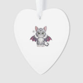 bestickte Katzenfledermaus Klassischer T - Shirt Ornament (Vorderseite)