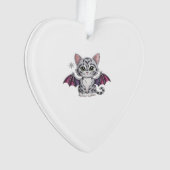 bestickte Katzenfledermaus Klassischer T - Shirt Ornament (Vorderseite)