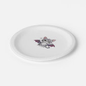 bestickte Katzenfledermaus Klassischer T - Shirt Pappteller (Schrägansicht)