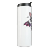 bestickte Katzenfledermaus Klassischer T - Shirt Thermosbecher (Nach links gedreht)