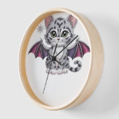 bestickte Katzenfledermaus Klassischer T - Shirt Uhr (Winkel)