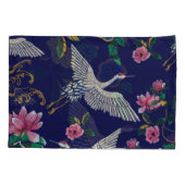 bestickte Krane und Blume, Vintag nahtlos p Kissenbezug (Rückseite)