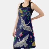 bestickte Krane und Blume, Vintag nahtlos p Schürze (InSitu)