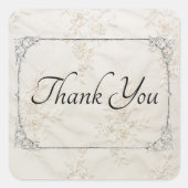 bestickte Lace Wedding Danke Square Sticker (Vorderseite)