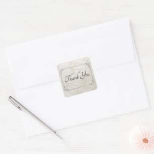 bestickte Lace Wedding Danke Square Sticker