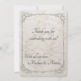 bestickte Lace Wedding Dankeschön Karte