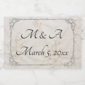 bestickte Lace Wedding Wein Flasche Etikett (Einzelnes Label)