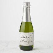 bestickte Lace Wedding Wein Flasche Etikett (Vorderseite)