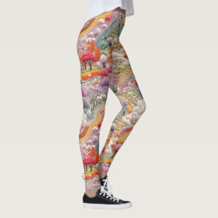 bestickte Leggings des Magischen Tals - Niedlich