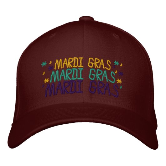 bestickte Mardi Gras Cap 2015 Bestickte Kappe (Vorderseite)
